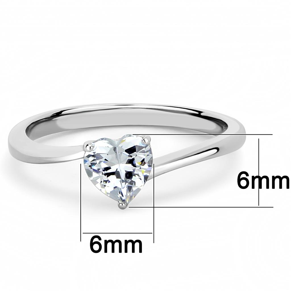 TK3434 - High polished (no plating) Stainless Steel Ring with AAA