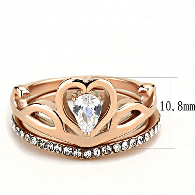 TK3518 - IP Rose Gold(Ion Plating) Stainless Steel Ring with AAA Grade