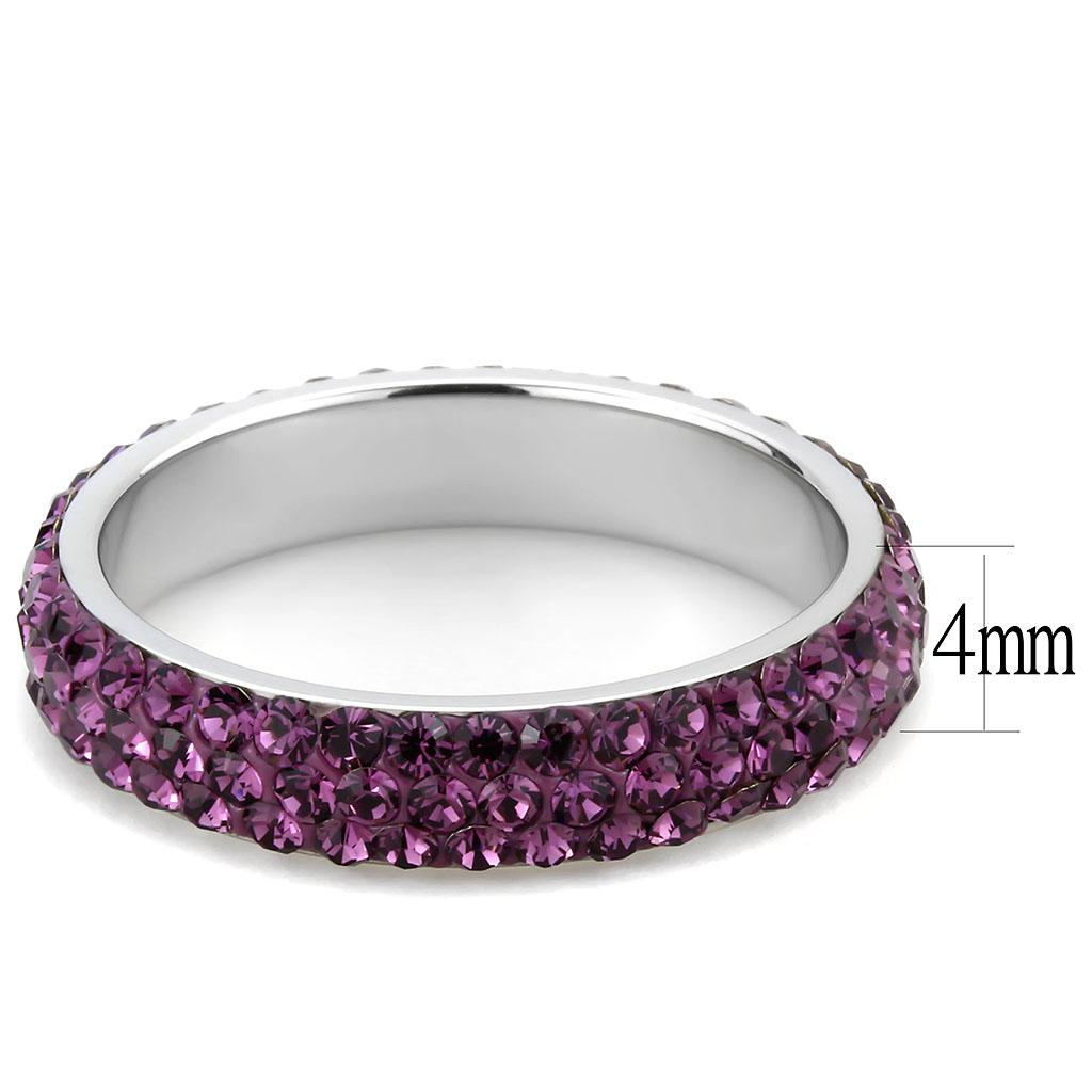 TK3541 - High polished (no plating) Stainless Steel Ring with Top