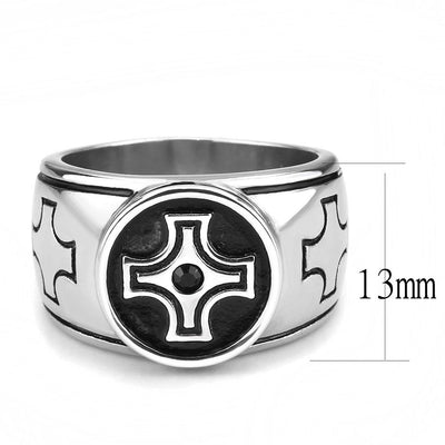 TK3617 - High polished (no plating) Stainless Steel Ring with Top