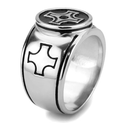 TK3617 - High polished (no plating) Stainless Steel Ring with Top