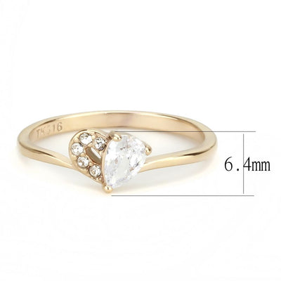 TK3713 - IP Rose Gold(Ion Plating) Stainless Steel Ring with AAA Grade