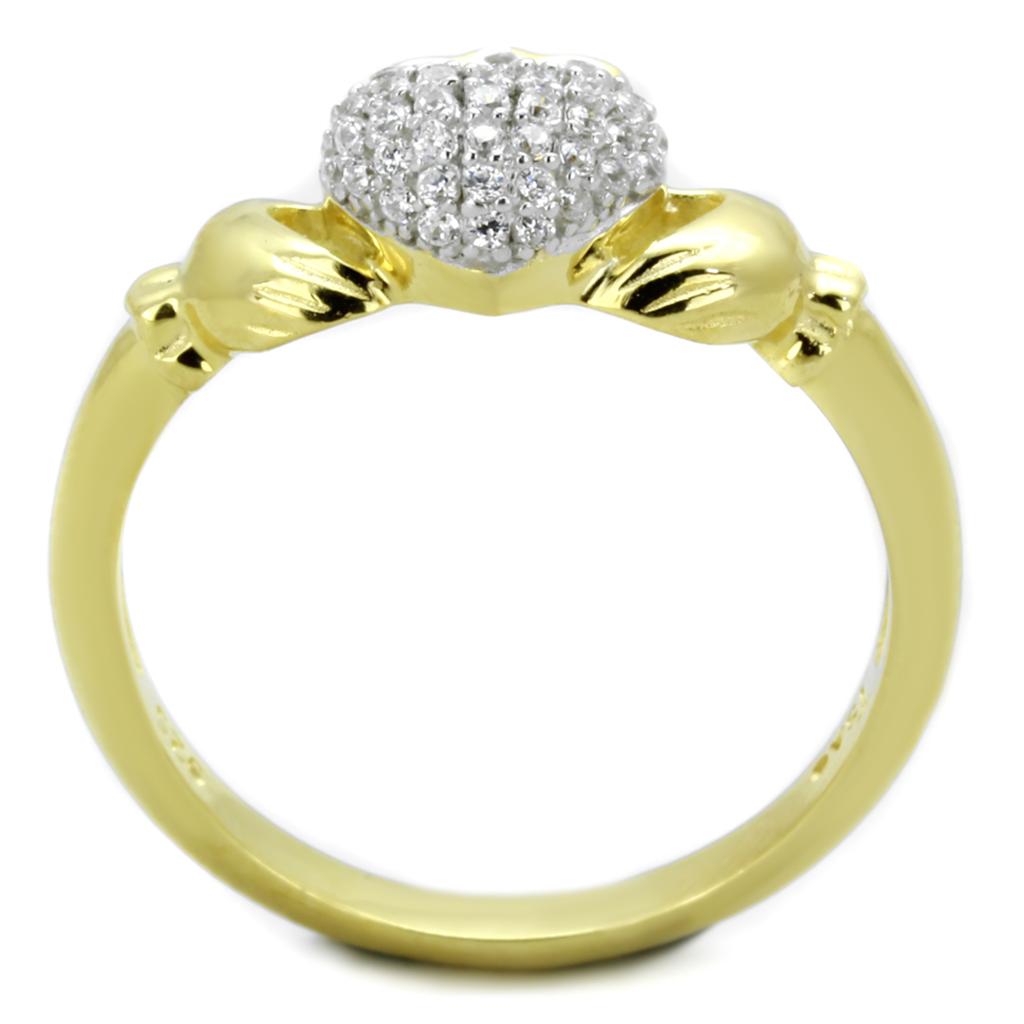 TS342 - Gold+Rhodium 925 Sterling Silver Ring with AAA Grade CZ  in