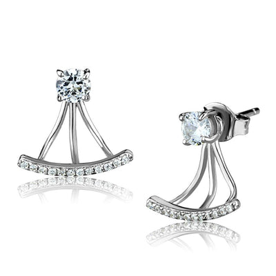 TS512 - Rhodium 925 Sterling Silver Earrings with AAA Grade CZ  in