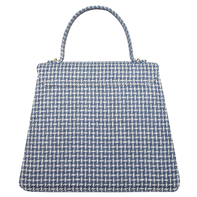 Top Handle Eco Wool Fabric Handbag Blue