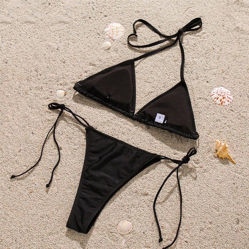 Triangle Halter String Bikini Sexy Bandage Swimwear