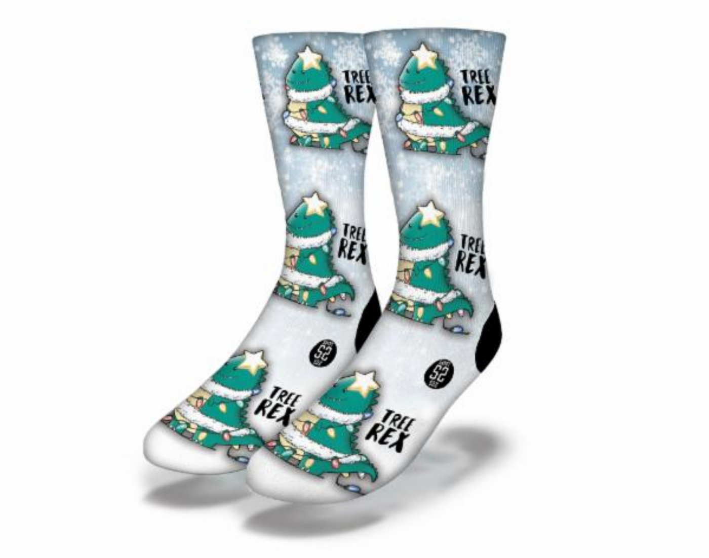 TREE REX Christmas Dinosaur Socks