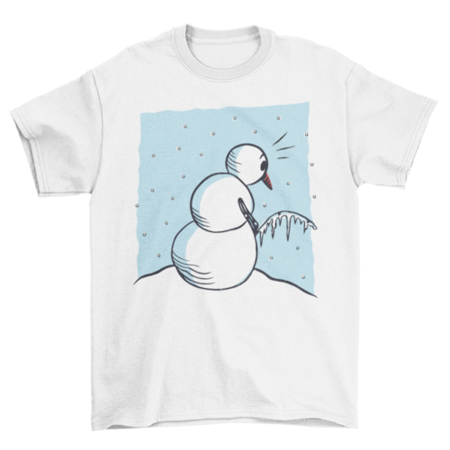 Snowman Peeing Funny T-shirt