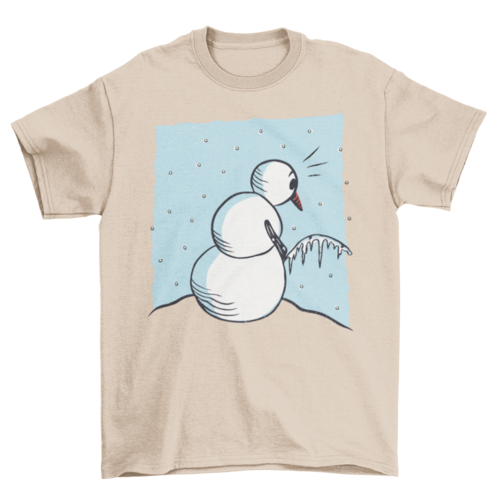 Snowman Peeing Funny T-shirt