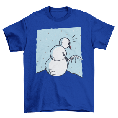 Snowman Peeing Funny T-shirt