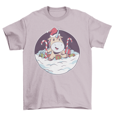 Santa unicorn snow t-shirt design