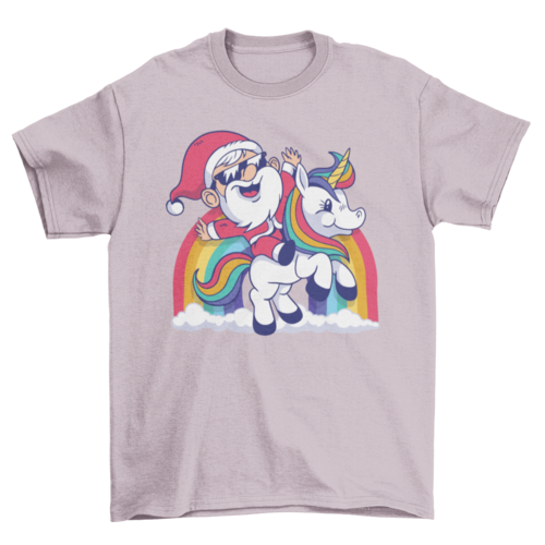 Cute santa unicorn t-shirt