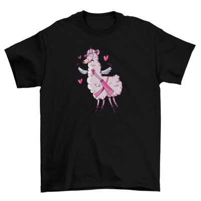 Valentine llama t-shirt