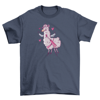 Valentine llama t-shirt