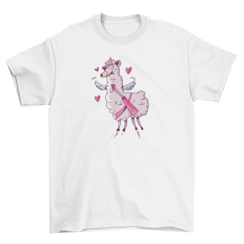 Valentine llama t-shirt