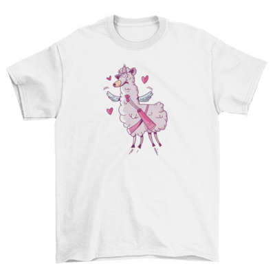 Valentine llama t-shirt