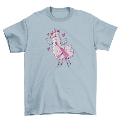 Valentine llama t-shirt