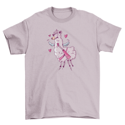 Valentine llama t-shirt