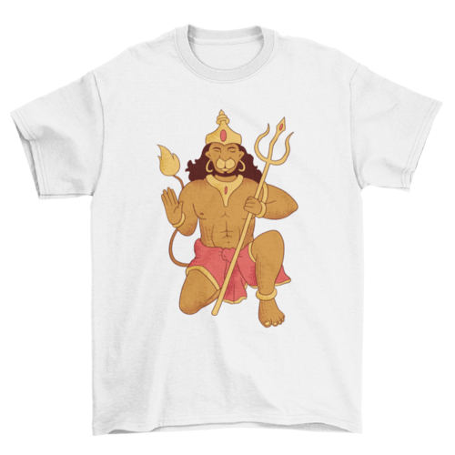 Lord Hanuman Illustration kneeling Indian Hinduism t-shirt