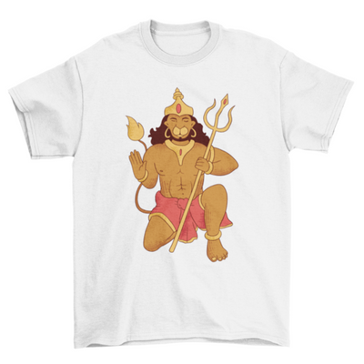 Lord Hanuman Illustration kneeling Indian Hinduism t-shirt