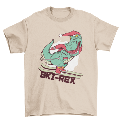 Ski t-rex t-shirt