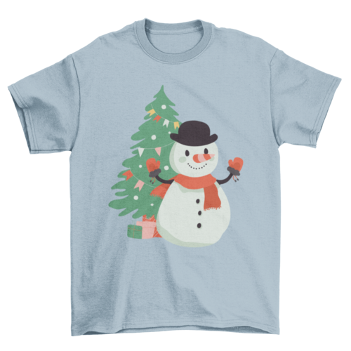 Snowman Christmas tree t-shirt