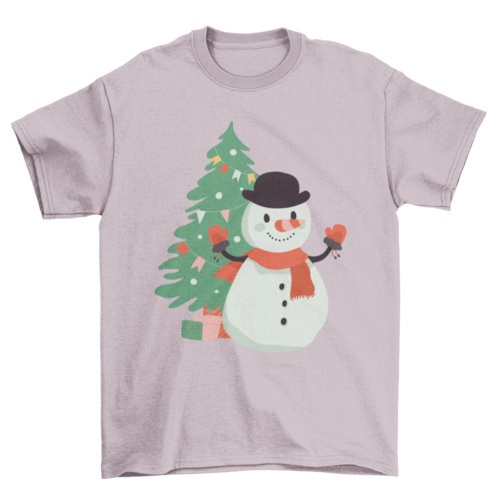 Snowman Christmas tree t-shirt