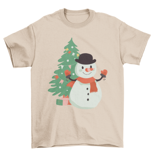 Snowman Christmas tree t-shirt