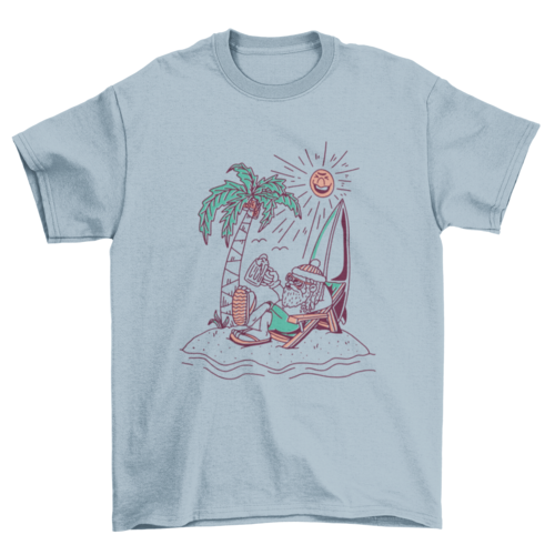 Santa claus summer beach t-shirt design