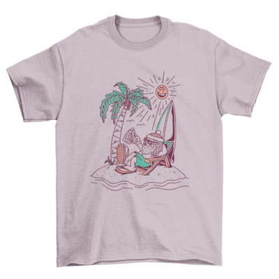 Santa claus summer beach t-shirt design