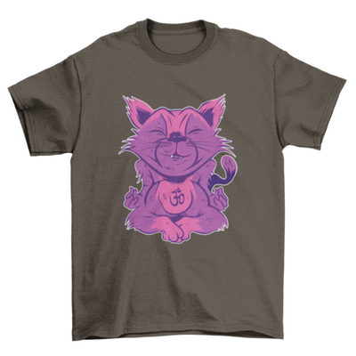 Cat animal yoga meditation t-shirt