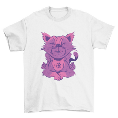 Cat animal yoga meditation t-shirt