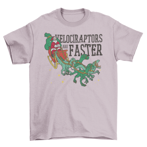 Santas sleigh with velociraptors t-shirt