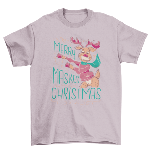 Merry masked christmas reindeer t-shirt