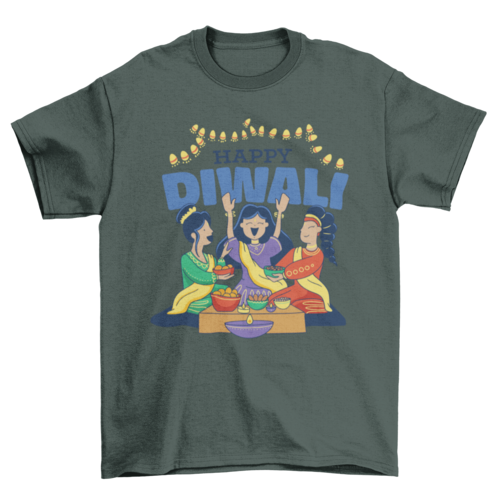 Happy diwali meal and people t-shirt