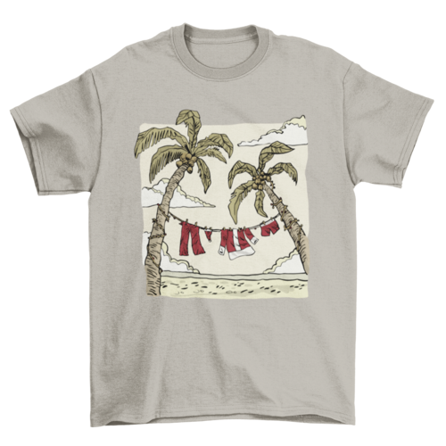 Santa Claus clothes in the beach t-shirt design