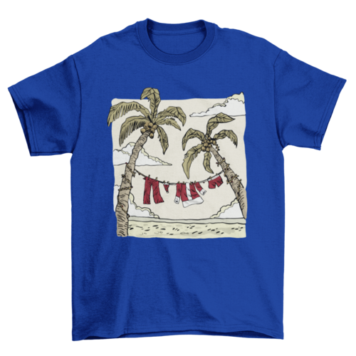 Santa Claus clothes in the beach t-shirt design