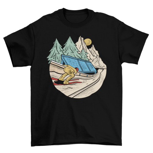 Ski jumper winter sport t-shirt