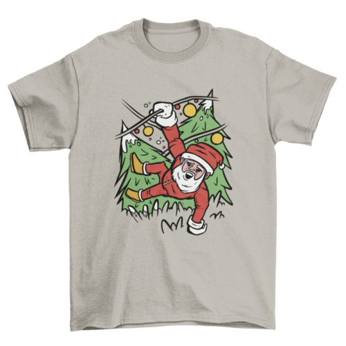 Santa Claus in Christmas lights t-shirt design