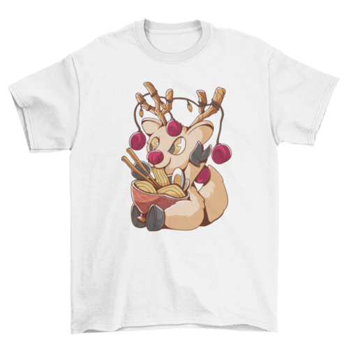 Cute Christmas ramen deer t-shirt