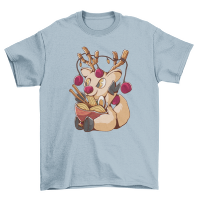 Cute Christmas ramen deer t-shirt