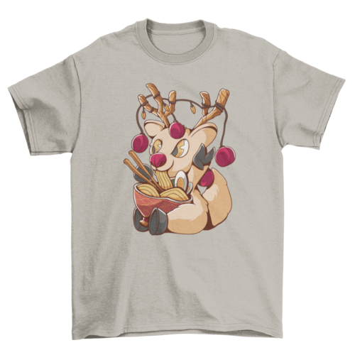 Cute Christmas ramen deer t-shirt