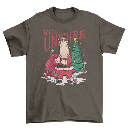 Santa unicorn Christmas t-shirt