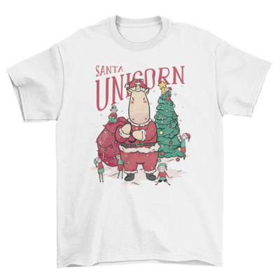 Santa unicorn Christmas t-shirt