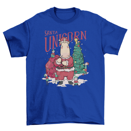 Santa unicorn Christmas t-shirt