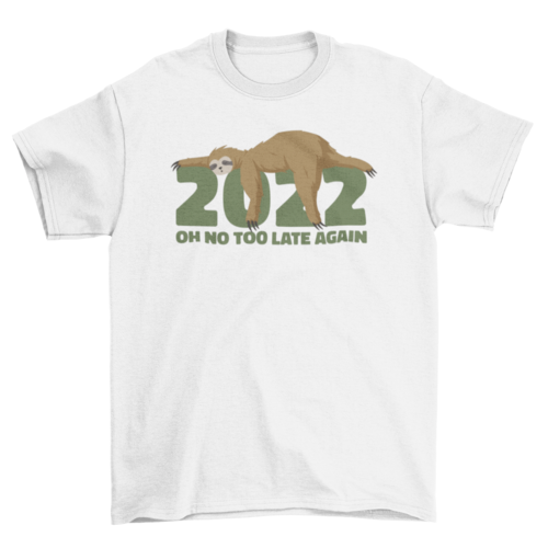 Funny New Year sloth t-shirt