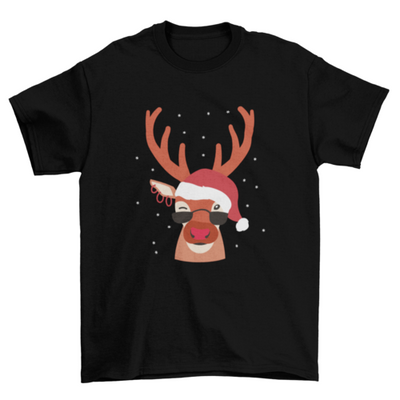 Cool reindeer Christmas t-shirt design