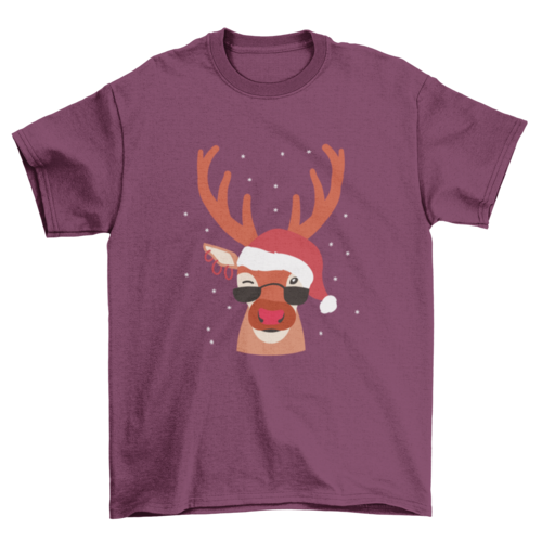 Cool reindeer Christmas t-shirt design