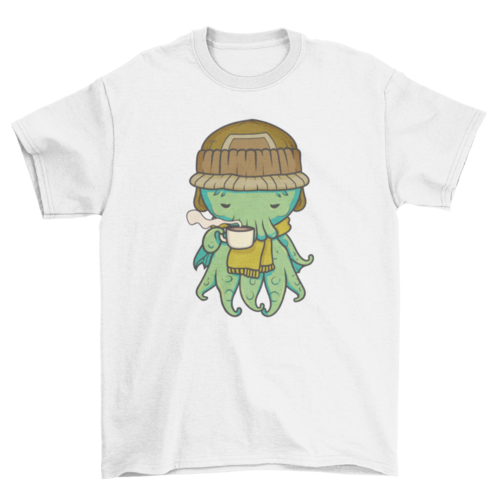 Cute hot chocolate Cthulhu t-shirt