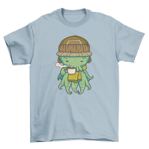 Cute hot chocolate Cthulhu t-shirt